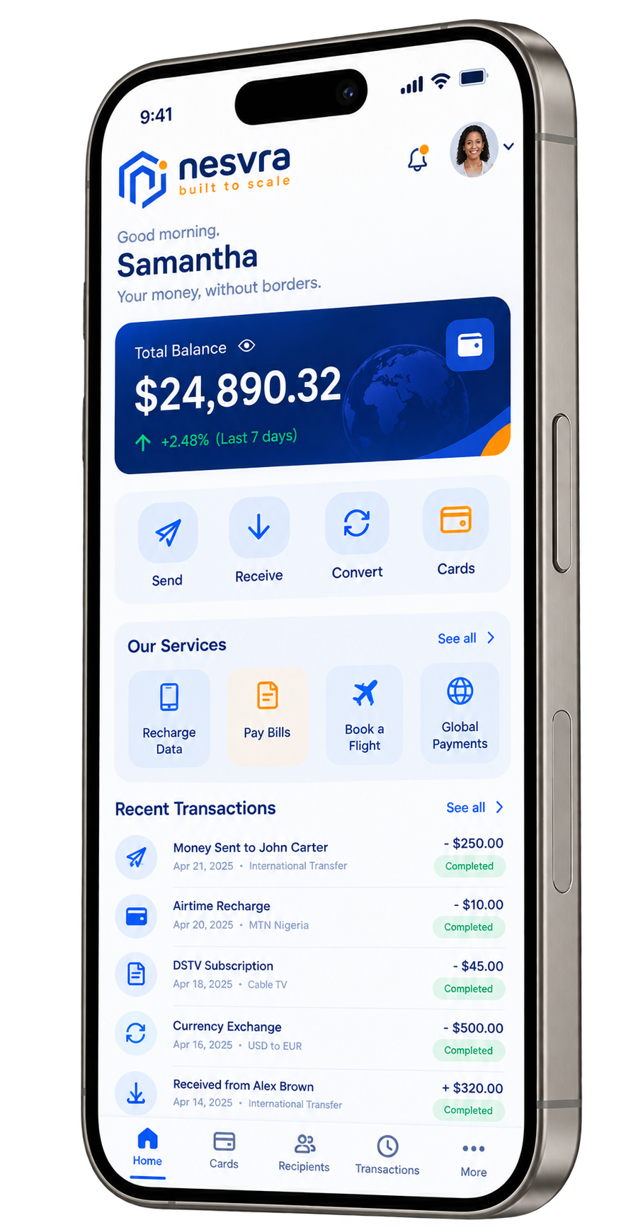 Nesvra Mobile App Interface