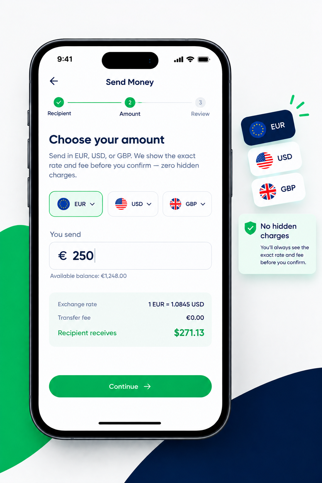 Review transfer fee and exchange rate