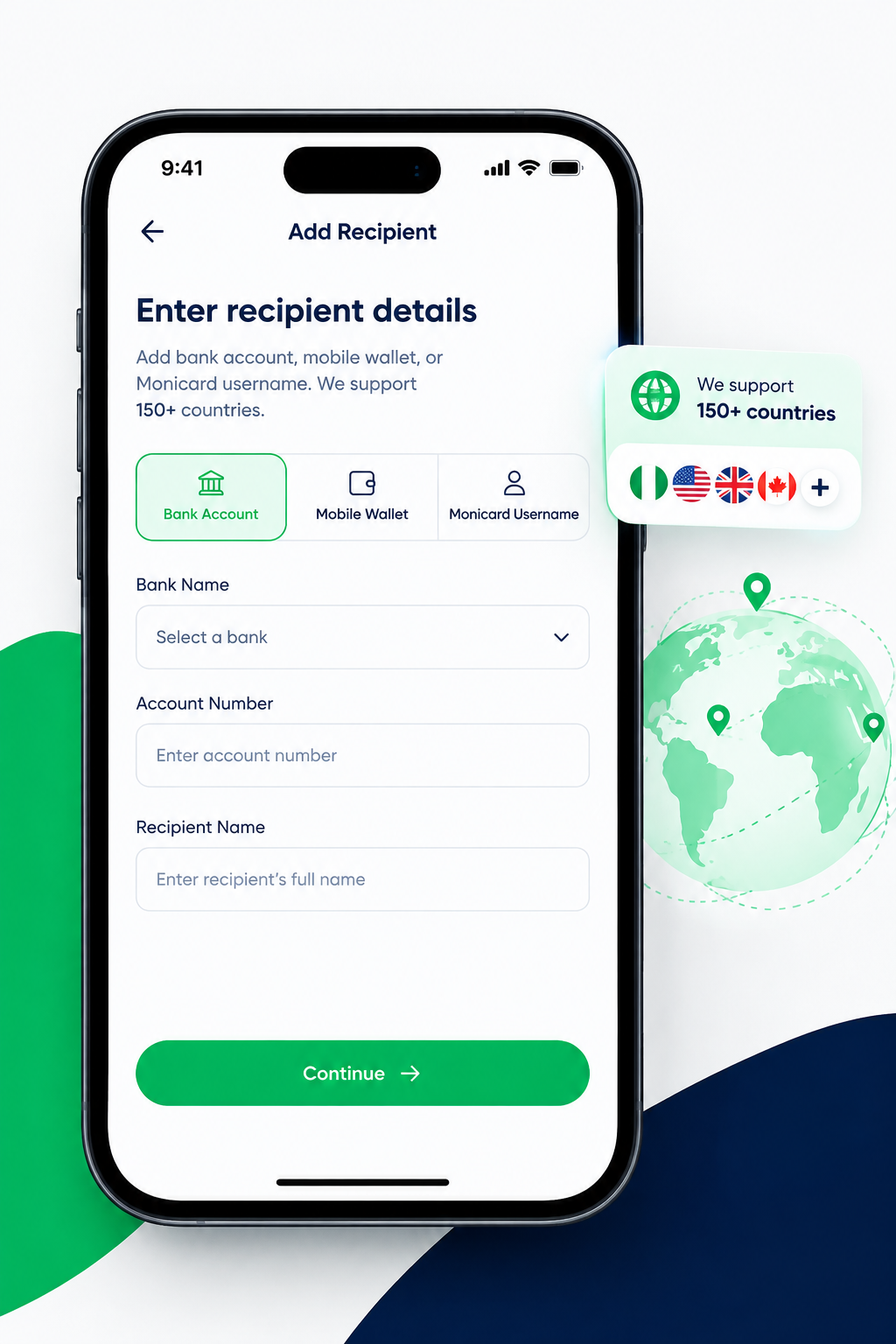 Choose recipient details